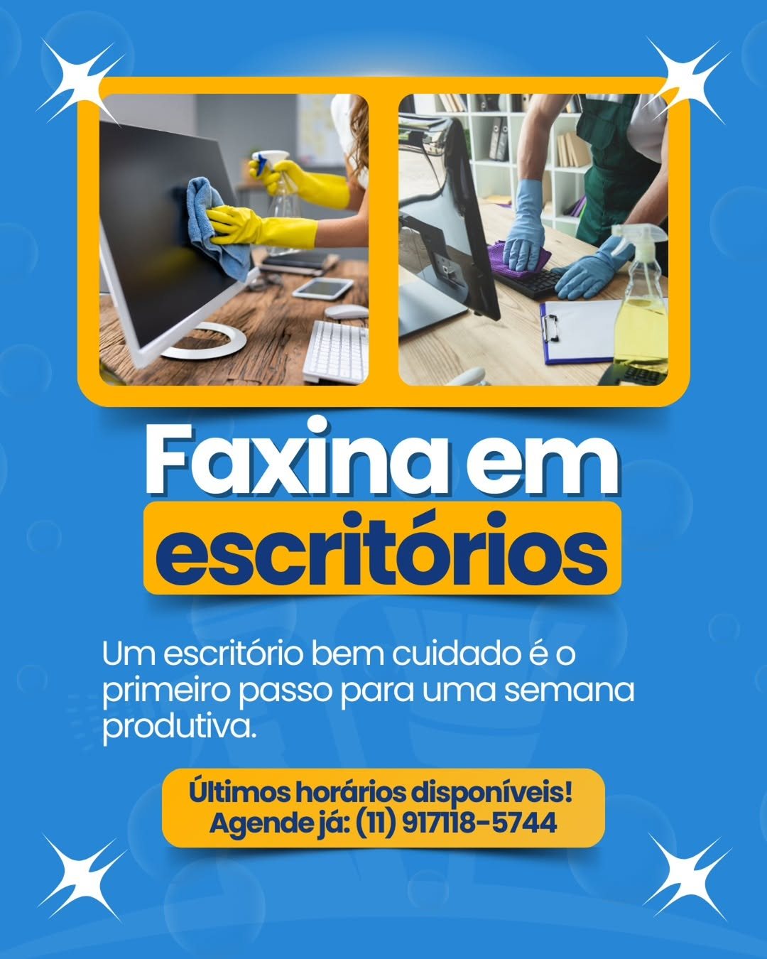 Flyer promocional de faxina para escritórios