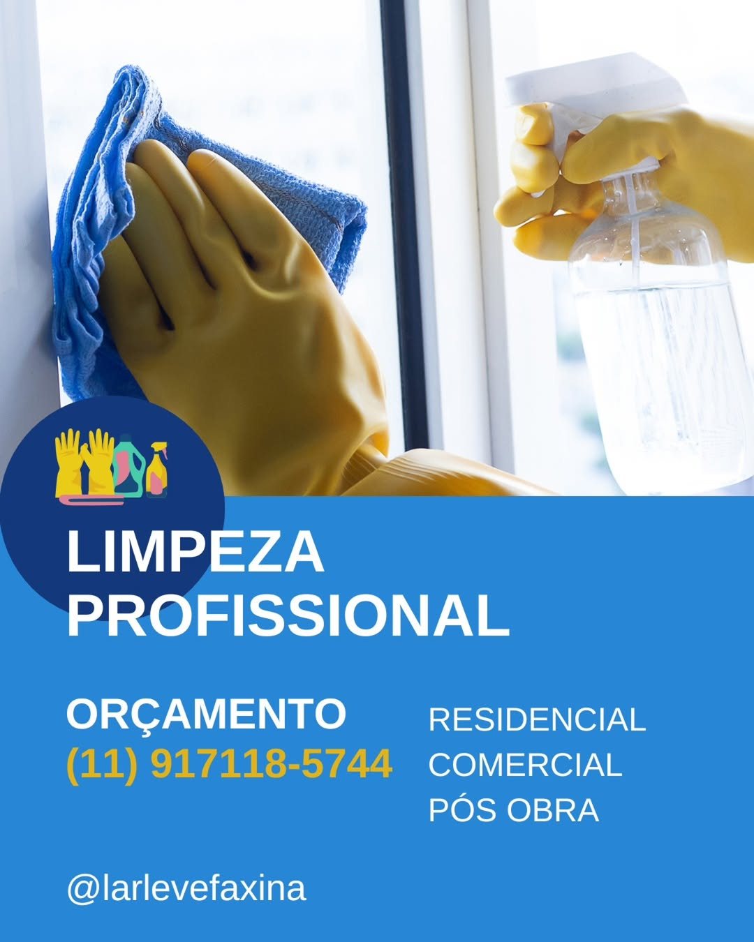 Flyer de serviços de limpeza profissional